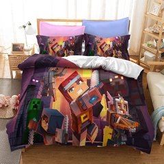 Minecraft Likurb meu jogo mundo diamante steve duvet caso fronha cama conjunto gêmeo rainha rei tamanho para crianças meninos meninas quarto