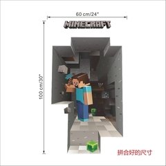 Minecraft Jogos de desenhos animados adesivos de parede jogo de mosaico cartazes decoracion hogar moderno adesivos de parede para quartos de crianças anime cartaz - loja online