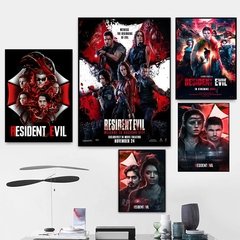 2021 filmes de terror residente mal bem-vindo ao raccoon cidade cartaz para sala de estar filmes ação pintura em tela arte da parede decoração casa - Dr. Brauch