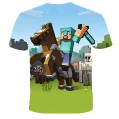 Minecraft 2022 nova camisa do jogo meu mundo crianças camiseta meninos 3d impressão verão respirável camisa 4-14 anos de idade camiseta kawaii zombie camisa - comprar online