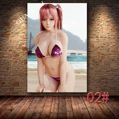 Sem moldura sexy anime jogo poster impressão da lona arte pintura parede fotos para sala de estar decoração morto ou vivo 5 último round - comprar online