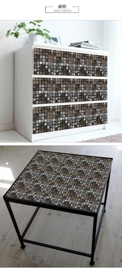 Adesivo de parede de mosaico plano, 10/15/20/30cm, estampado em 2d, para cozinha, banheiro, à prova d'água, peel & stick, superfície, brilho, arte, papel de parede - loja online