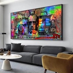 Inspirador parede de arte filme padrinho o lobo da parede rua bitcoin pintura em tela criatividade dinheiro arte poster decoração da sua casa - comprar online