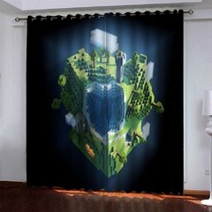 Likurb meu jogo mundo diamante steve 3d impressão blackout cortina um painel para crianças quarto sala de estar decoração casa - comprar online