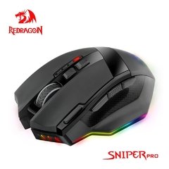 Redragon sniper pro m801p rgb usb 2.4g sem fio gaming mouse 16400dpi 10 botões ergonômico programável para gamer ratos computador portátil