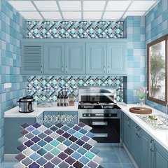 Lanterna arábia do marrocos auto-adesivo defletor 3d mosaico papel de parede etileno banheiro diy decoração-1 folha - comprar online