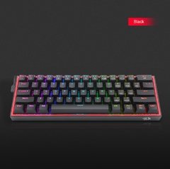 Redragon fizz k617 rgb usb mini teclado mecânico do jogo interruptor vermelho 61 chaves prendido cabo destacável, portátil para o curso na internet