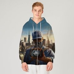 Watch Dogs 2021 nova chegada vapor ubisoft ent jogo assista cães dedsec impressão digital 3d zíper camisola do hoodie traje de manga longa unisex - Dr. Brauch