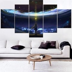 Pintura em tela para parede, 5 unidades, arte, poster inspirado em anime, decoração de casa para sala de estar, quadro moderno, imagens modulares