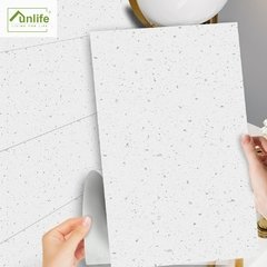 Imagem do Funlife®Papel de parede autoadesivo, 30x60cm, cinza claro, cimento, piso, casca, óleo, à prova de respingos, para banheiro, cozinha, pia