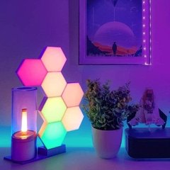 Lâmpada led hexagonal rgb, luminária led de parede com sensor tátil, rgbw, com favo de mel, luz noturna colorida, lâmpada modular usb