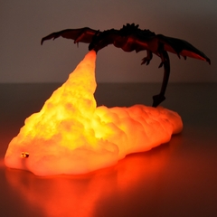 Lâmpadas LED Fire Dragon para crianças, decoração do quarto 3D, dragão de g