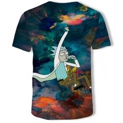 Camiseta com estampa moti, nova pintura a óleo, estilo verão, personalidade, impressão 3d, casal, camiseta de descompressão para cura - loja online