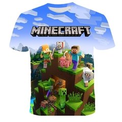 Minecraft 2022 nova camisa do jogo meu mundo crianças camiseta meninos 3d impressão verão respirável camisa 4-14 anos de idade camiseta kawaii zombie camisa