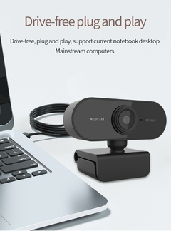 Webcam Full HD com Microfone, 4K, 1080P, Mini Câmera, 2K, 15-30FPS, USB, Web Ca - loja online