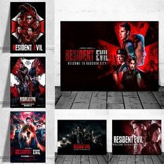 2021 filmes de terror residente mal bem-vindo ao raccoon cidade cartaz para sala de estar filmes ação pintura em tela arte da parede decoração casa