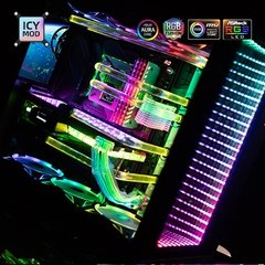 Infinito painel rgb infinito estéreo 3d pc caso placa de iluminação decoração personalizada gpu backplate lianli placa dianteira 12v/5v aura mod - loja online