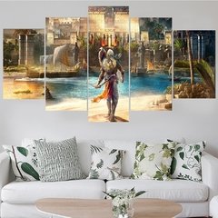 Imagem do 5 peças da arte da parede pintura em tela assassino jogo poster moderno casa decoração fotos modular sala de estar quarto quadro