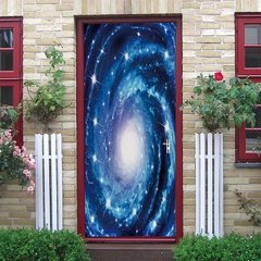 Papel de parede com estampa de estrelas do céu, universo 3d, adesivo de porta, mural de pvc, decoração de quarto infantil, pôster de decoração para casa na internet