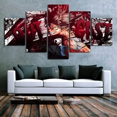 5 peças da arte da parede pintura lona preto trevo animação cartaz moderno quadros para sala de estar decoração casa