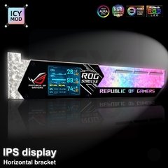 Lcd gpu suporte rgb vga suporte 2.2 Polegada exibição de detecção de temperatura rog horizontal placa de vídeo titular 5v/12v aura sync mod