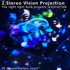 Oceano quarto luz de projeção 360 ° girando fantasia colorida led luz dupla camada 3d estrelado céu projetor golfinho noite luz