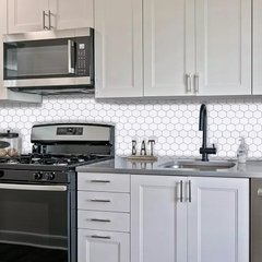 Adesivo hexágono 3d de parede, adesivo decorativo para cozinha, banheiro e casa, mosaico de cristal - loja online