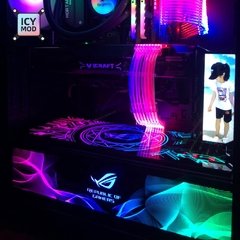 Infinito painel rgb infinito estéreo 3d pc caso placa de iluminação decoração personalizada gpu backplate lianli placa dianteira 12v/5v aura mod - comprar online