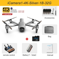 Anti-Shake GPS Drone com motor sem escova, câmera 4K HD, 5G WiFi, cardan de 2 e