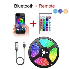 Rgb 5050 luzes de tira led bluetooth app controle usb 5v fita led fita flexível diodo para sala decoração tv backlight - Dr. Brauch