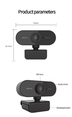 Webcam Full HD com Microfone, 4K, 1080P, Mini Câmera, 2K, 15-30FPS, USB, Web Ca na internet