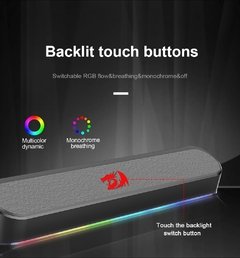 Imagem do Caixa de som redragon gs560, adiemus aux 3.5mm, estéreo, surround, música inteligente, coluna de alto-falantes rgb, para computador, pc, notebook