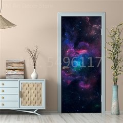 Astronauta Adesivo de porta Lua Terra Planeta Espaço porta Papéis de parede Adesivo de parede 3D Peel and Stick Vinil Quarto sala de estar Decoração Poster DIY Móveis geladeira porta adesivos na internet