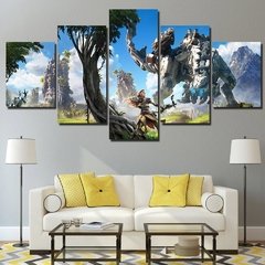 Sem moldura da lona 5 pçs horizonte zero dawn jogo aniversário festa presente hd posters arte da parede fotos decoração casa pinturas