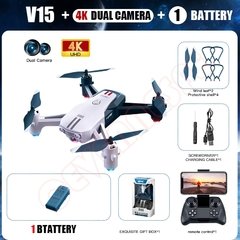 2022 novo mini zangão 4k profesional dron com 1080p hd câmera v15 rc drones dobrável quadcopter avião brinquedos de controle remoto - loja online