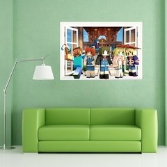 Minecraft Jogos de desenhos animados adesivos de parede jogo de mosaico cartazes decoracion hogar moderno adesivos de parede para quartos de crianças anime cartaz - comprar online