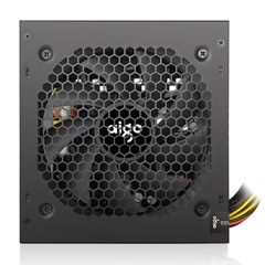 Aigo-AK Fonte de Alimentação para PC, Black Gaming, Quiet, 120mm, RGB Fan, 24P