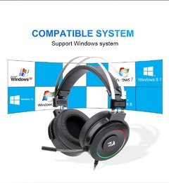 Imagem do Redragon lamia h320 rgb backlighting gaming headphone, 7.1 usb surround som computador fones de ouvido com microfone suporte