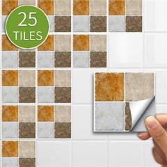 25 pçs/set Verde Da Telha de Mosaico Mural da etiqueta Auto Adesiva À Prova D' Água Para O Banheiro Restaurante Decoração Da Parede Do Decalque Papel De Parede Telhas - comprar online