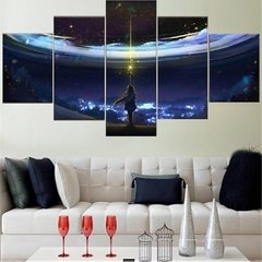 Pintura em tela para parede, 5 unidades, arte, poster inspirado em anime, decoração de casa para sala de estar, quadro moderno, imagens modulares