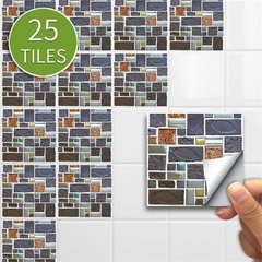 25 pçs/set Verde Da Telha de Mosaico Mural da etiqueta Auto Adesiva À Prova D' Água Para O Banheiro Restaurante Decoração Da Parede Do Decalque Papel De Parede Telhas - comprar online