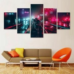 Pintura de arte para parede, 5 peças, imagem em tela sem moldura, retro retro punk neon