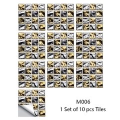 Adesivos de parede de mosaico de mármore, adesivos de parede plano 2d, capas impressas para cozinha, banheiro, descascar e vara, à prova d'água, mural de arte com 10 peças - comprar online