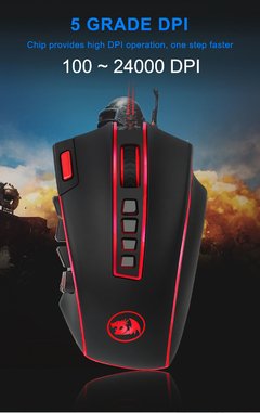 Redragon legend m990 usb wired rgb gaming mouse 24000 dpi 24 botões programável jogo ratos backlight ergonômico computador portátil - Dr. Brauch