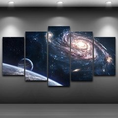 Imagem do Pintura de parede modular, 5 peças, universo planetas, espaço externo, decoração, para casa, sala de estar, arte, estrutura, impressão moderna