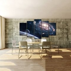 Pintura de parede modular, 5 peças, universo planetas, espaço externo, decoração, para casa, sala de estar, arte, estrutura, impressão moderna - comprar online