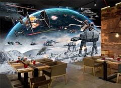 Papel de parede com foto personalizada 3d, fundo de parede de desenhos animados estéreo shock star wars mural para quarto de criança café ktv papel de parede 3 d papel tapiz - Dr. Brauch