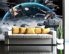 Papel de parede com foto personalizada 3d, fundo de parede de desenhos animados estéreo shock star wars mural para quarto de criança café ktv papel de parede 3 d papel tapiz - Dr. Brauch