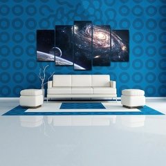 Pintura de parede modular, 5 peças, universo planetas, espaço externo, decoração, para casa, sala de estar, arte, estrutura, impressão moderna - loja online