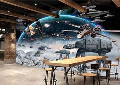 Papel de parede com foto personalizada 3d, fundo de parede de desenhos animados estéreo shock star wars mural para quarto de criança café ktv papel de parede 3 d papel tapiz - Dr. Brauch